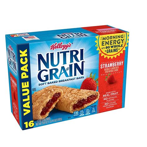 Add the 16 count box of Strawberry Kellogg's Nutri-Grain Soft Baked Breakfast Bars to your Prime ...