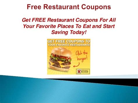 Free Restaurant Coupons