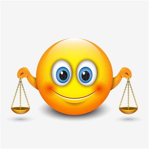 El emoticon lindo del libra, emoji, sosteniéndose escala - muestra ...