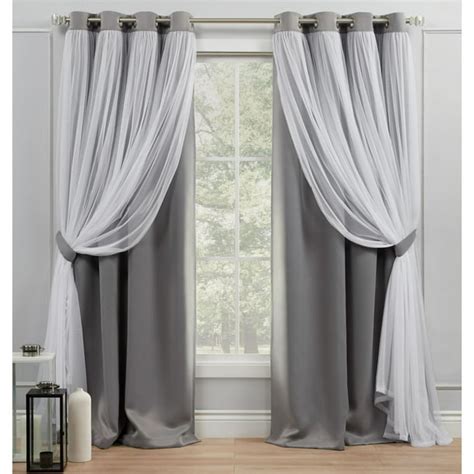 Exclusive Home Curtains Catarina Layered Solid Room Darkening Blackout and Sheer Grommet Top ...