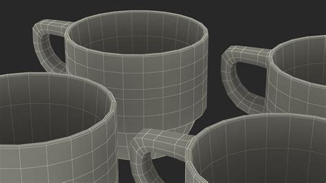 Ceramic mug set floral 3D model - TurboSquid 1591976