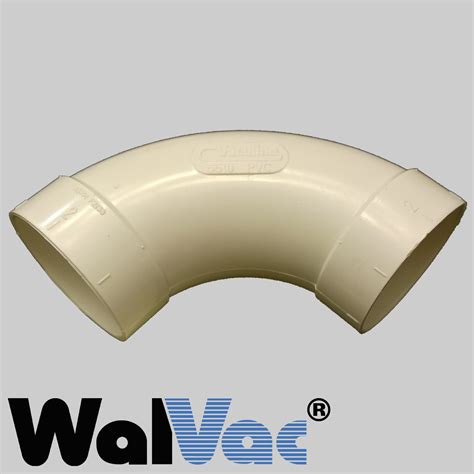 90 Degree Sweeping Elbow PVC Fitting, Female Ends (4321) — WalVac ...