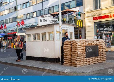 Checkpoint Charlie. Berlin Wall Crossing Point between East Berlin and West Berlin during the ...