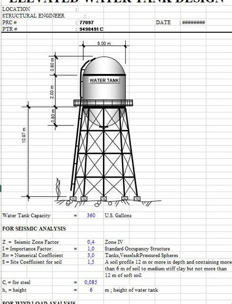 Elevated Water Tank Design Calculation - Design Talk