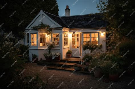 Premium Photo | Cozy cottage nestled in a tranquil garden provides the perfect retreat for an ...