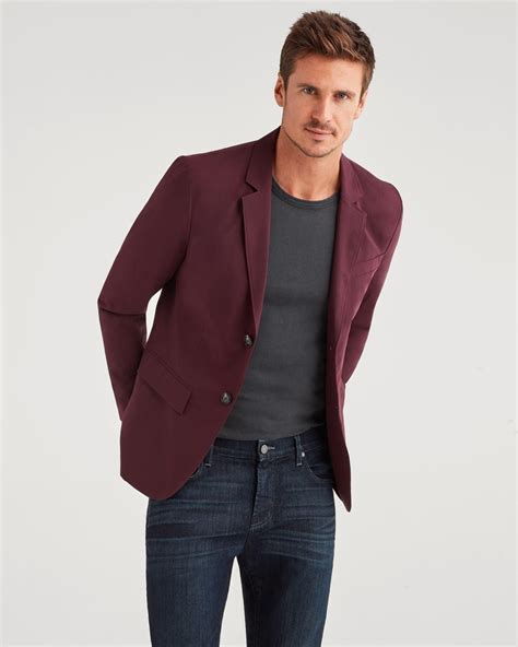 7 For All Mankind Ace Modern Blazer In Burgundy in Purple for Men - Lyst