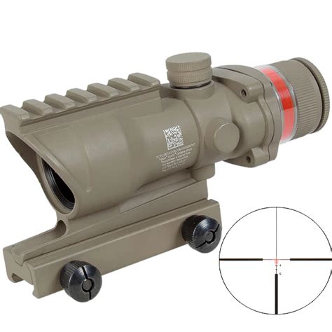 Eyebre Tan Tactical Good acog style 4x32 rifle scope red dot Red Optical fiber 20mm Rail-in ...