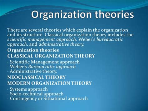 Organization theories