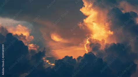 Epic storm tropical clouds at sunset. 4K UHD Timelapse. Stock Video ...