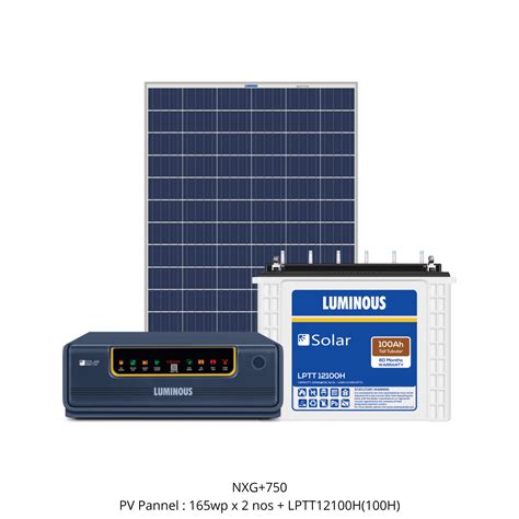 Luminous Solar Off Grid Combo - 500VA Inverter + 100AH Battery - Om ...