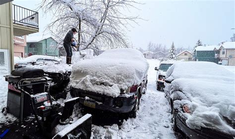 Alaska city of Anchorage issues 'snow emergency' after two days of snowfall as four die - US ...