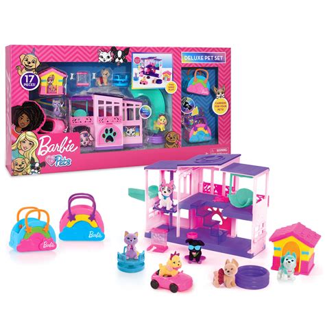 Barbie Deluxe Pet Dreamhouse 15-Piece Playset, Preschool Ages 3 up by Just Play - Walmart.com ...