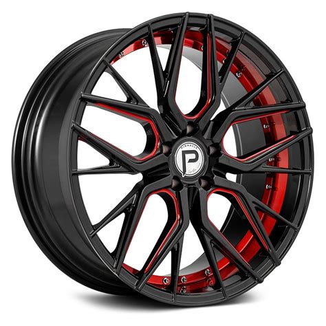 PINNACLE® P312 ZENITH Wheels - Gloss Black with Red inner Rims