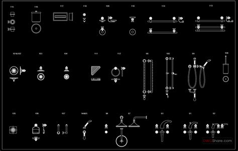 41.Bathroom Accessories free AutoCAD drawing download