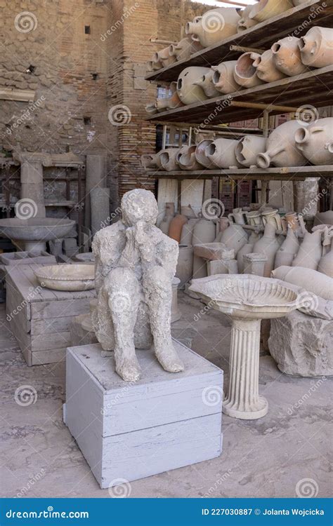 Plaster Cast of Human Body of Victim the Eruption of the Volcano Vesuvius in 79 AD Near Naples ...