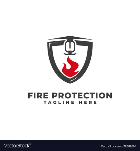 Fire protection logo Royalty Free Vector Image