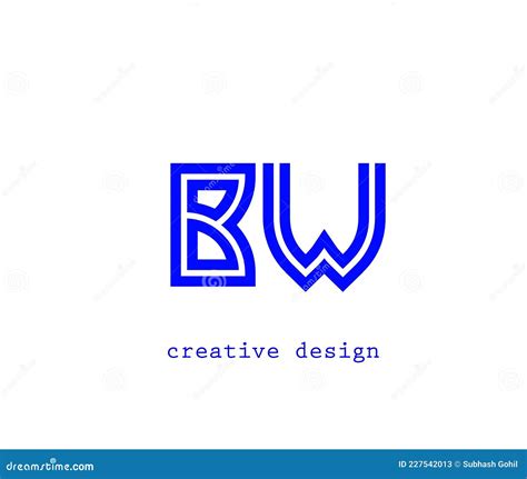 BW logo design stock illustration. Illustration of font - 227542013