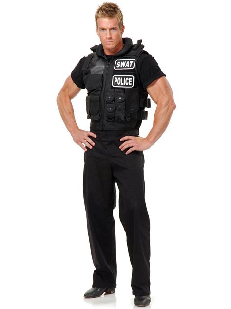 Mens SWAT Team Vest Costume - SpicyLegs.com