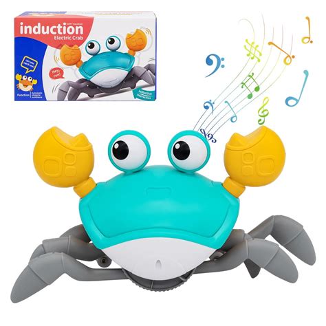 Crawling Crab Baby Toy, Tummy Time Toys Sensory Induction Crabs for Toddler Interactive ...