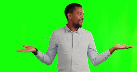 Decision, Black Man with Hand Gesture and Against a Green Screen for ...