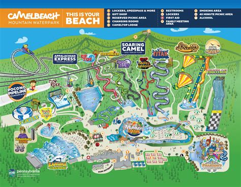 Camelbeach waterpark map | Water park, Indoor waterpark, Theme park map