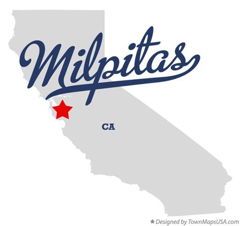 Map of Milpitas, CA, California