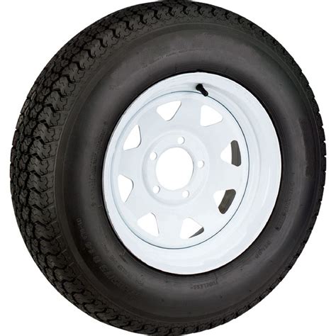 2-Pack Mounted Hybrid Trailer Tire Rim ST205/75D15 C 5 Lug 5" Center ...