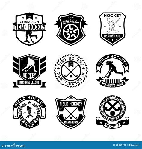 Field-Hockey Vector Icons 14 Stock Illustration - Illustration of match, logo: 73069723