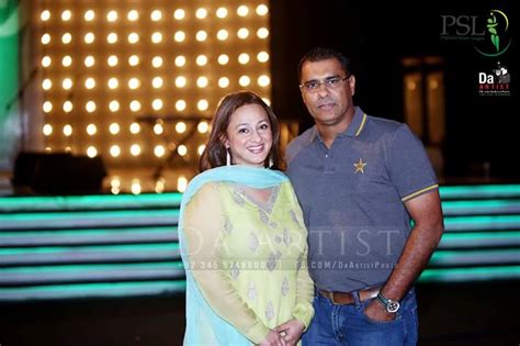 Waqar Younis With Wife in PSL - Cricket Images & Photos