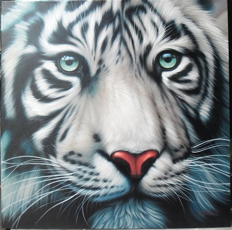 White Tiger Oil Painting