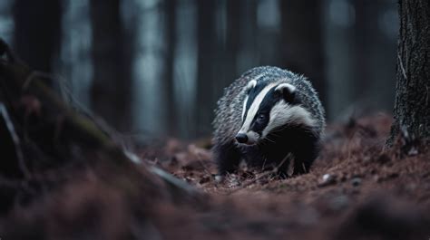 badger in forest, European badger, badger in habitat, wildlife ...