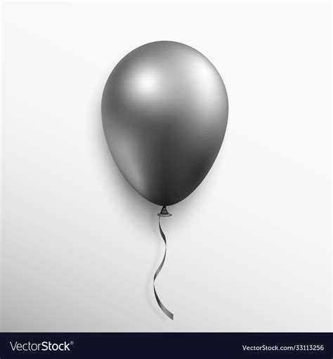 Realistic black balloon isolated on white Vector Image