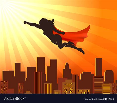 Flying girl superhero Royalty Free Vector Image