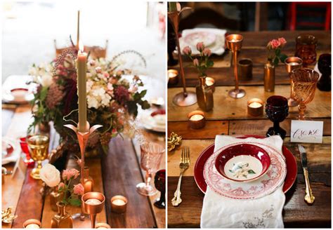 Delicious Gold & Maroon Autumn Barn Wedding Inspiration