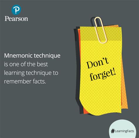 Mnemonic technique is when you usually remember facts from different ...