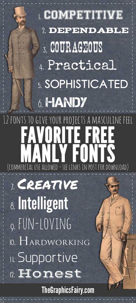 Manly Fonts - Free Commercial Use - The Graphics Fairy