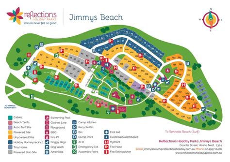 Jimmys Beach Holiday Park Map - Reflections Holiday Park