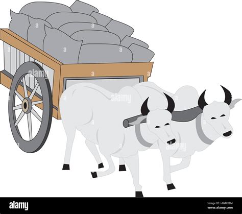 bullock cart illustration vector image Stock Vector Image & Art - Alamy