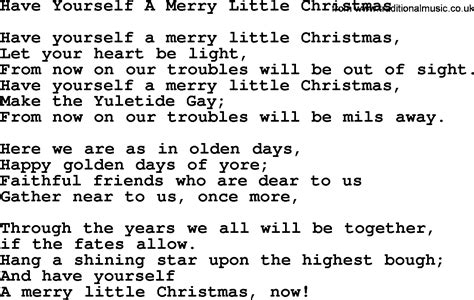 Catholic Hymns, Song: Have Yourself A Merry Little Christmas - lyrics ...