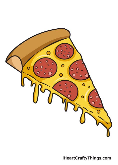 Pizza Drawing — How To Draw A Pizza Step By Step