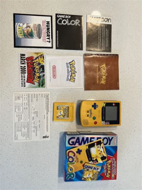 GAMEBOY COLOR POKEMON Yellow Pikachu Edition With Box And Inserts CIB ...