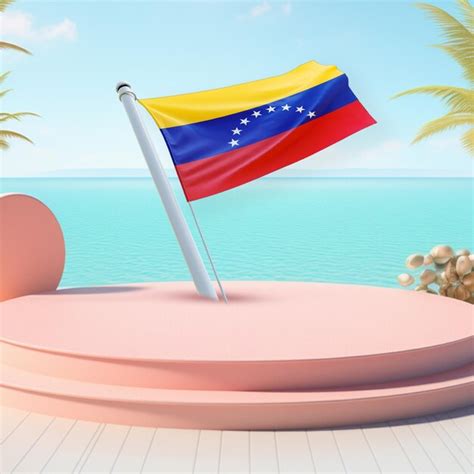 Premium Photo | Flag of venezuela wind flag on a pastal podium ...