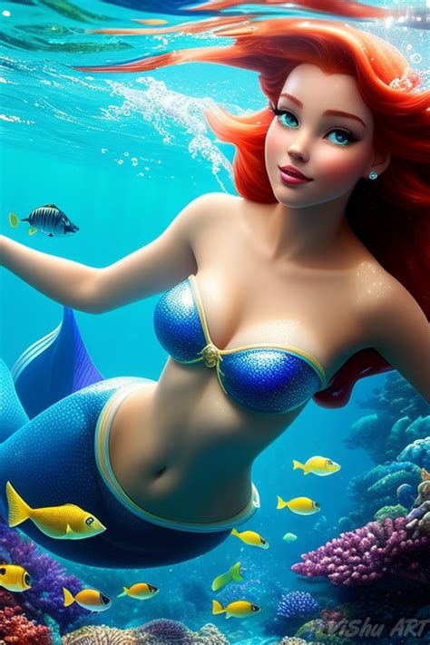 Ariel underwater by Sintarin on DeviantArt