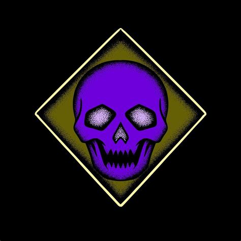 Purple skull art Illustration hand drawn style premium vector for ...