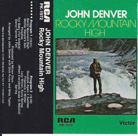 John Denver - Rocky Mountain High (1972, Cassette) | Discogs