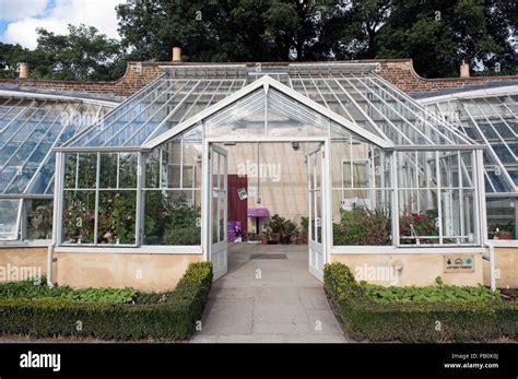 Entrance to Greenhouse Fulham Palace Gardens, London England Britain UK ...