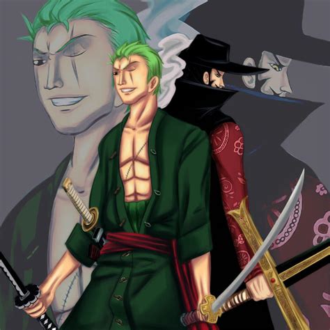 Zoro and Mihawk by whitetom on DeviantArt