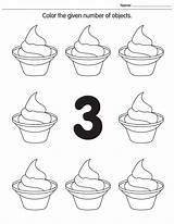 Color The Given Number Of objects  Download Free sketch template
