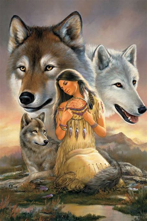 Native American Wolf Drawings