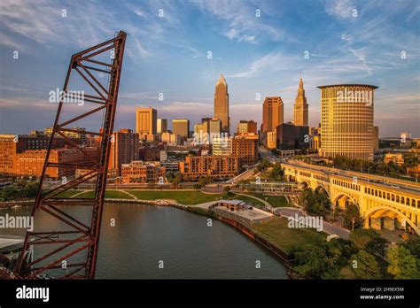 Aerial view of Manhattan during the beautiful sunset Stock Photo - Alamy